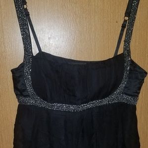 Bebe womens silk black beaded small tank